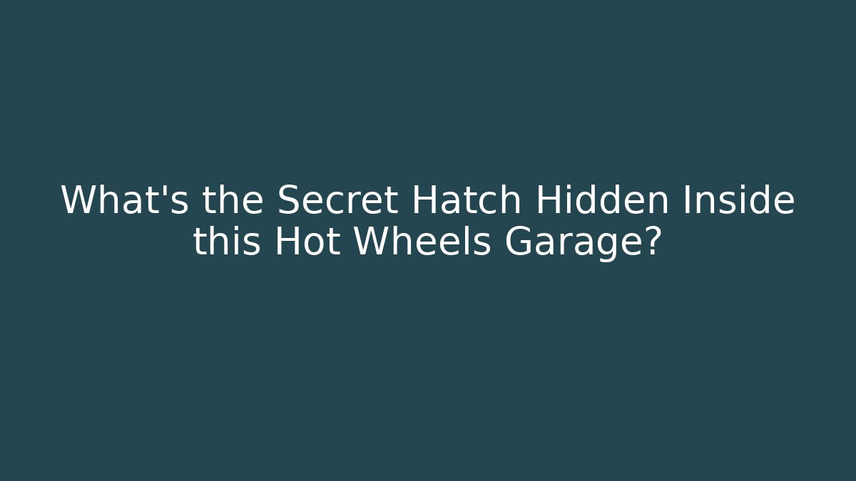 What's the Secret Hatch Hidden Inside this Hot Wheels Garage?