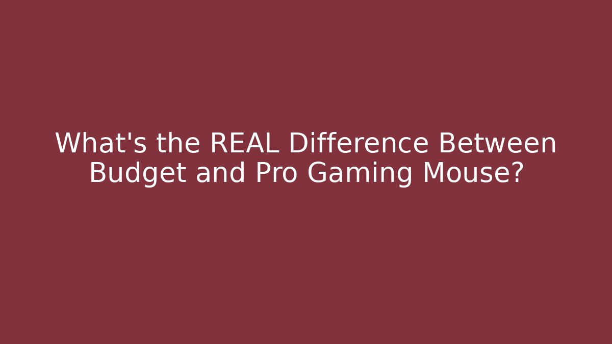 What’s the REAL Difference Between Budget and Pro Gaming Mouse?