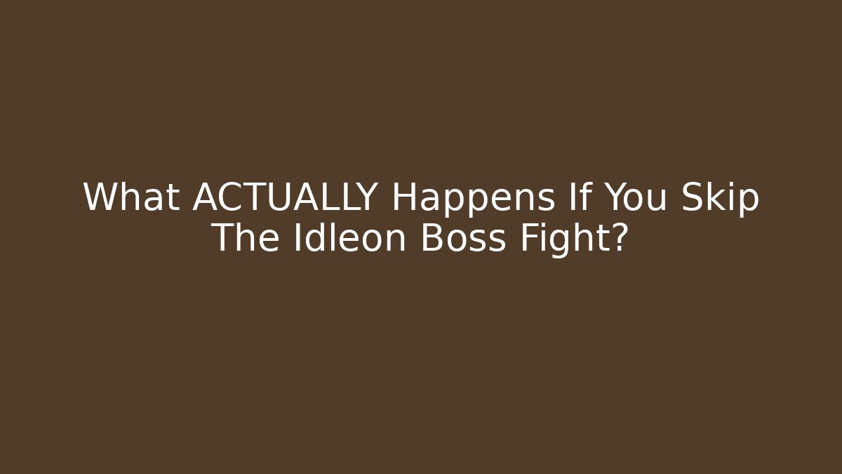 What ACTUALLY Happens If You Skip The Idleon Boss Fight?