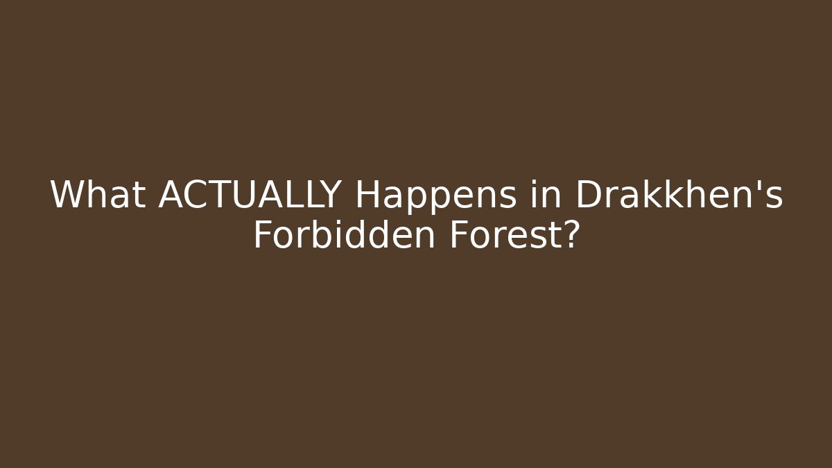 What ACTUALLY Happens in Drakkhen's Forbidden Forest?