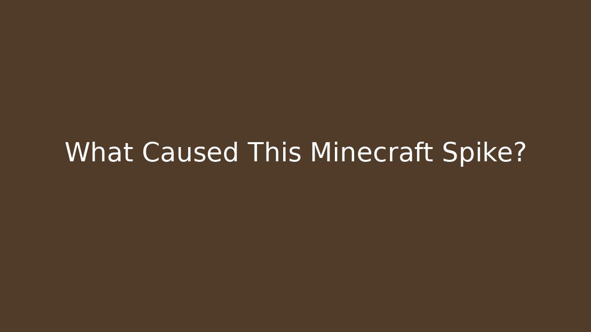 What Caused This Minecraft Spike?