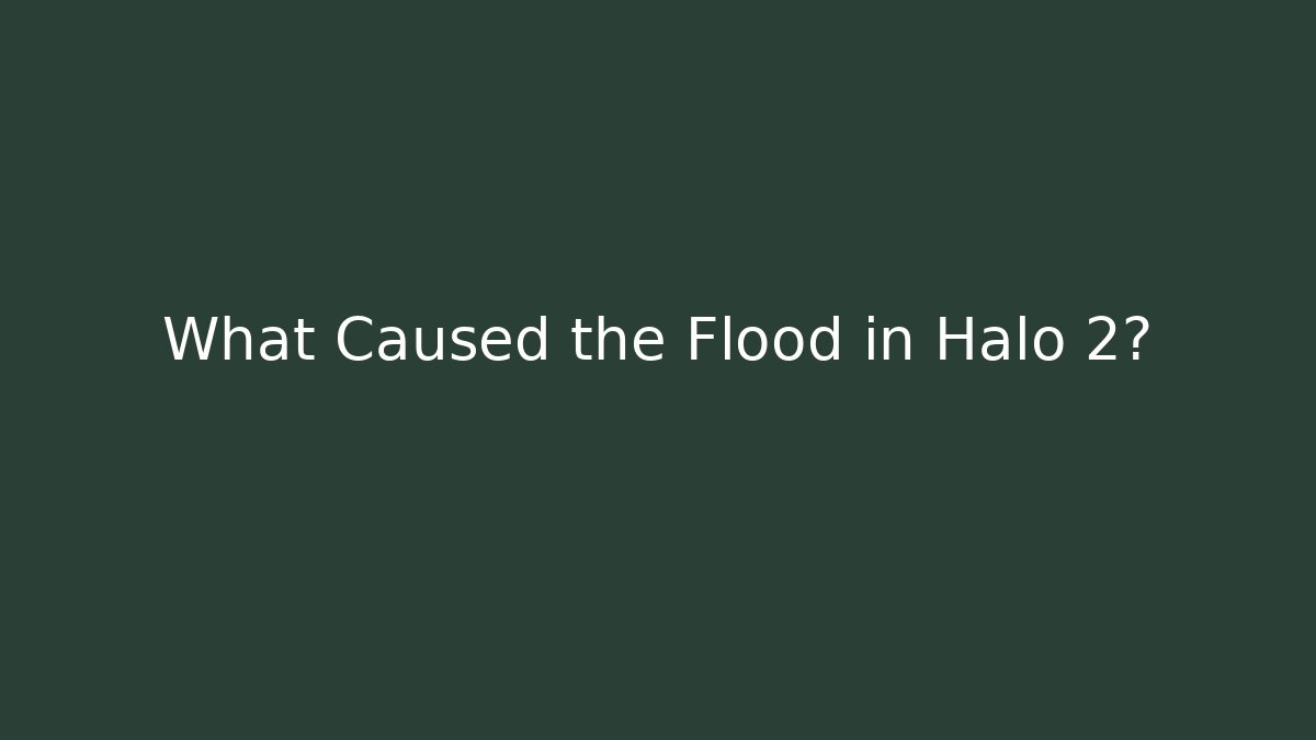What Caused the Flood in Halo 2?