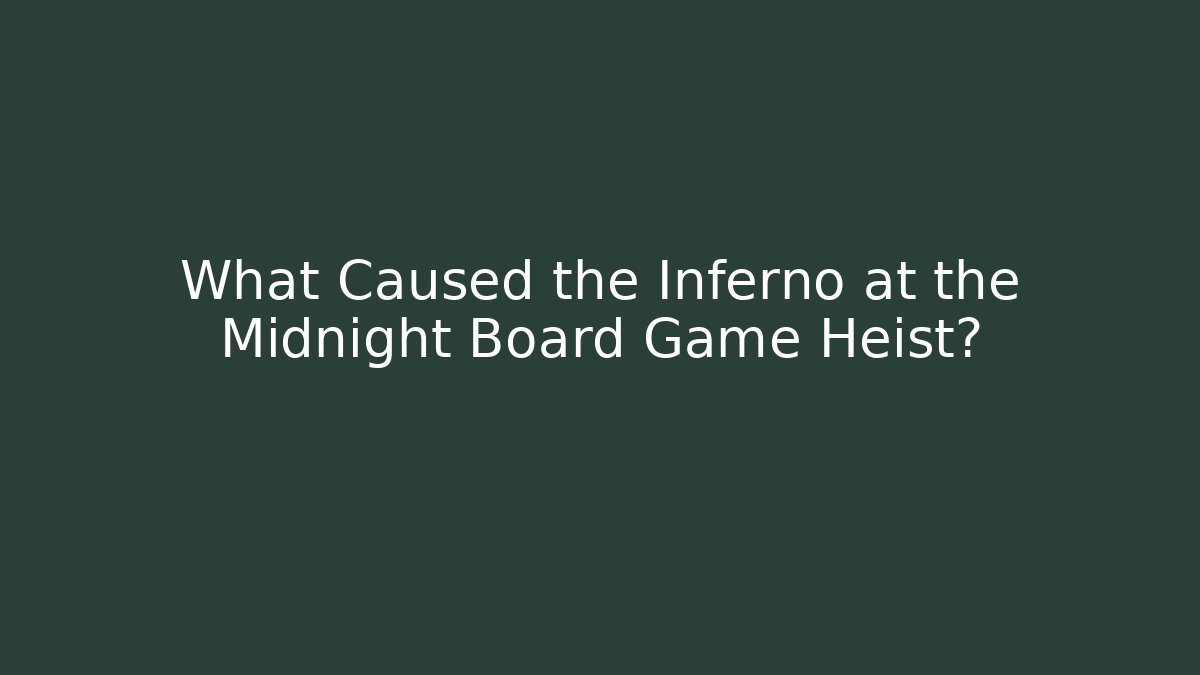 What Caused the Inferno at the Midnight Board Game Heist?