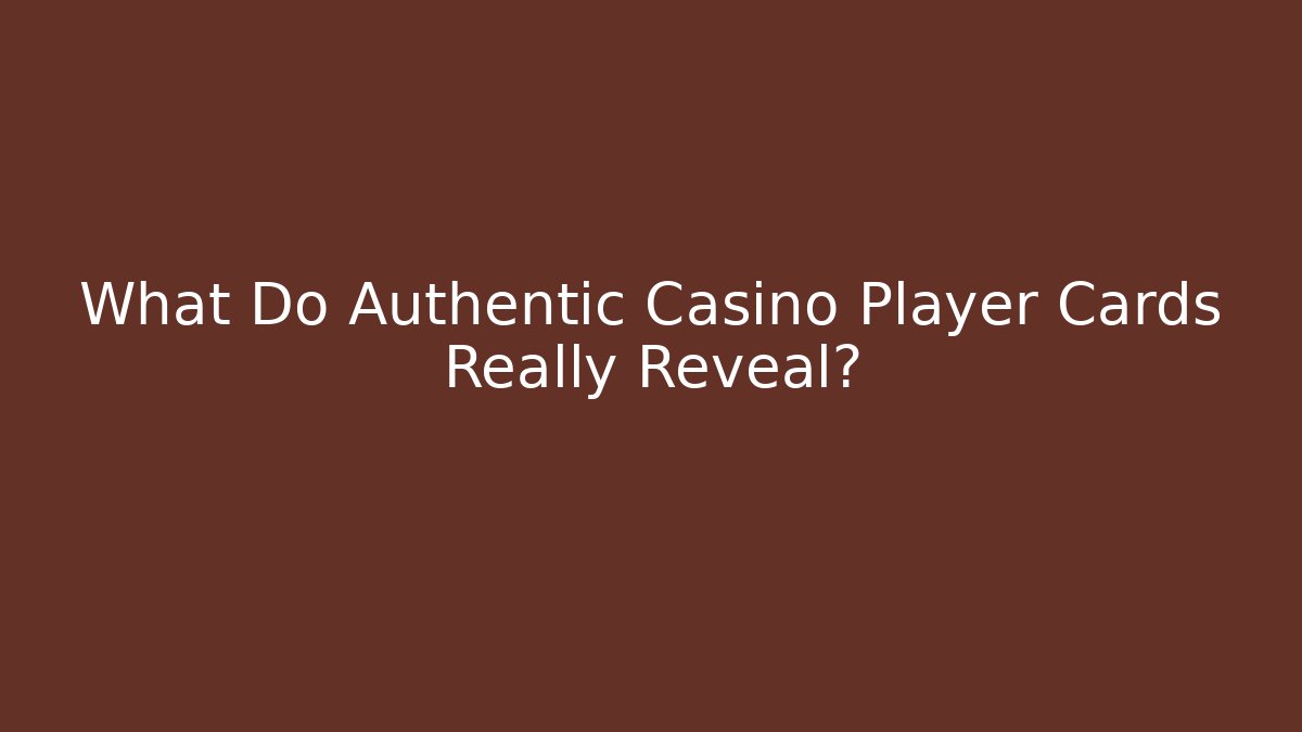What Do Authentic Casino Player Cards Really Reveal?