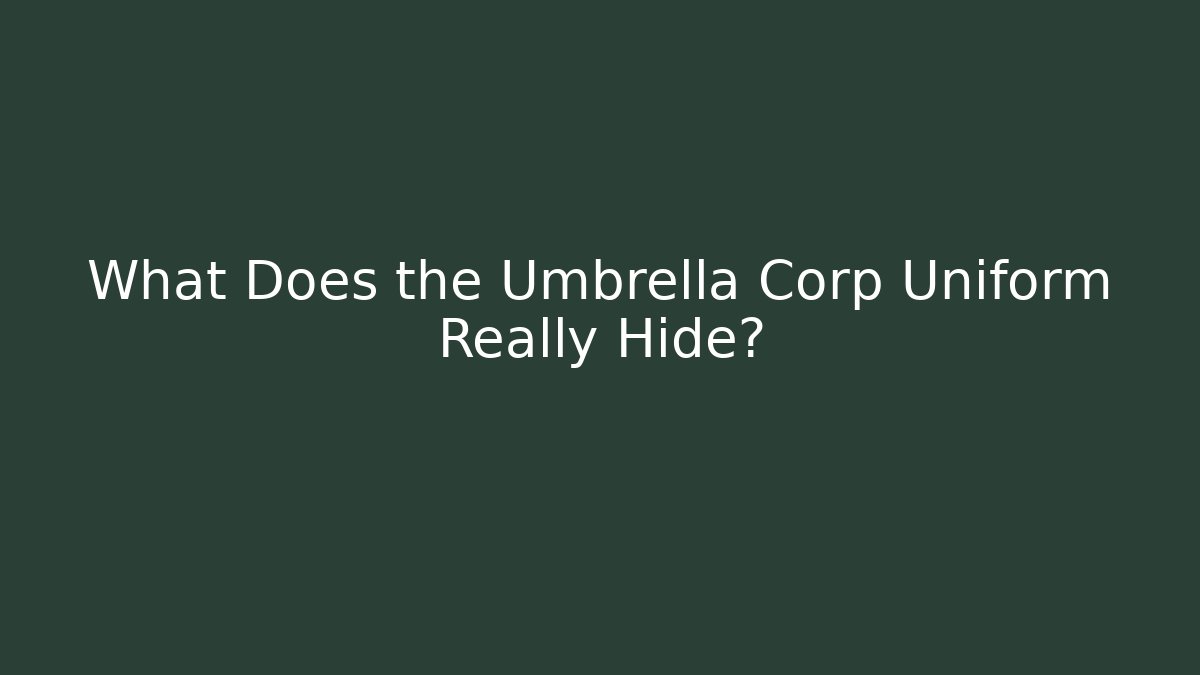 What Does the Umbrella Corp Uniform Really Hide?