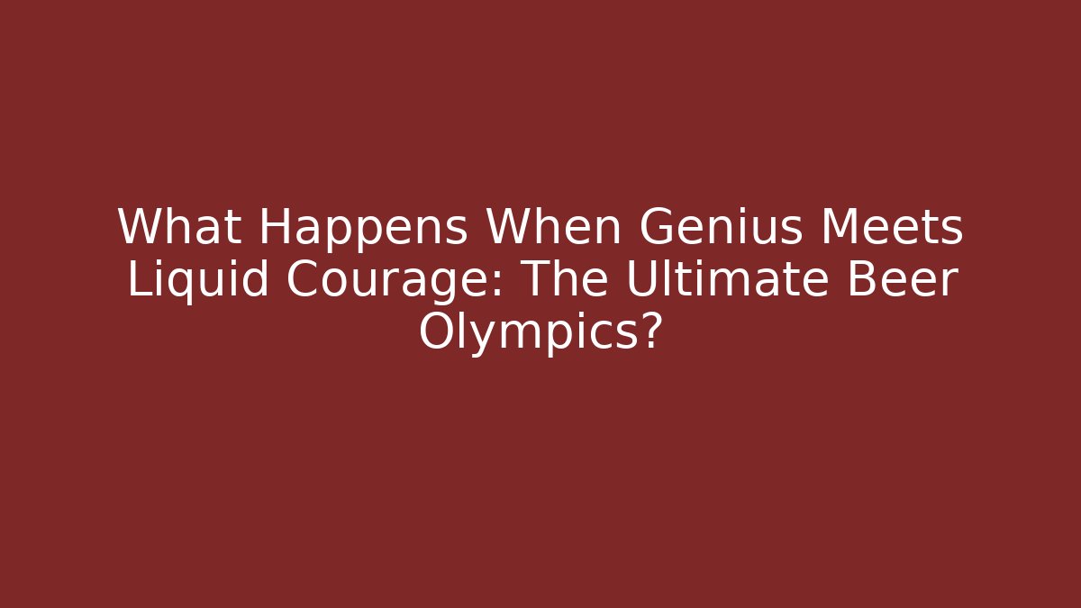 What Happens When Genius Meets Liquid Courage: The Ultimate Beer Olympics?