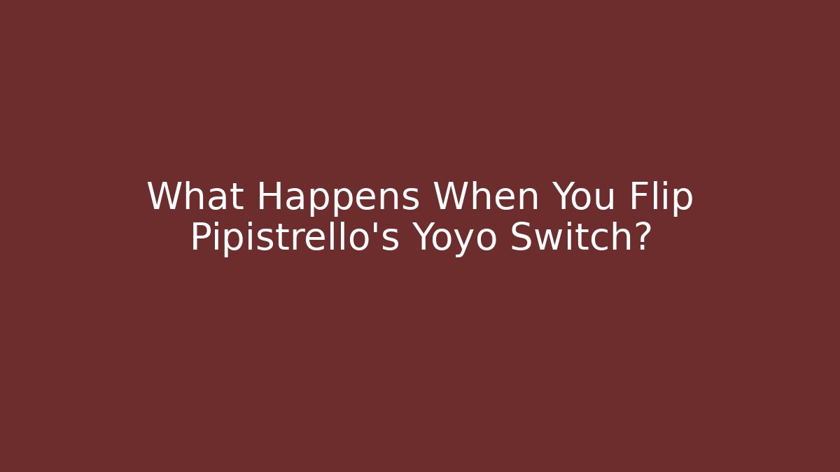 What Happens When You Flip Pipistrello's Yoyo Switch?