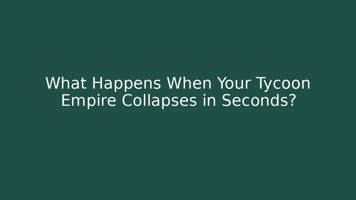What Happens When Your Tycoon Empire Collapses in Seconds?