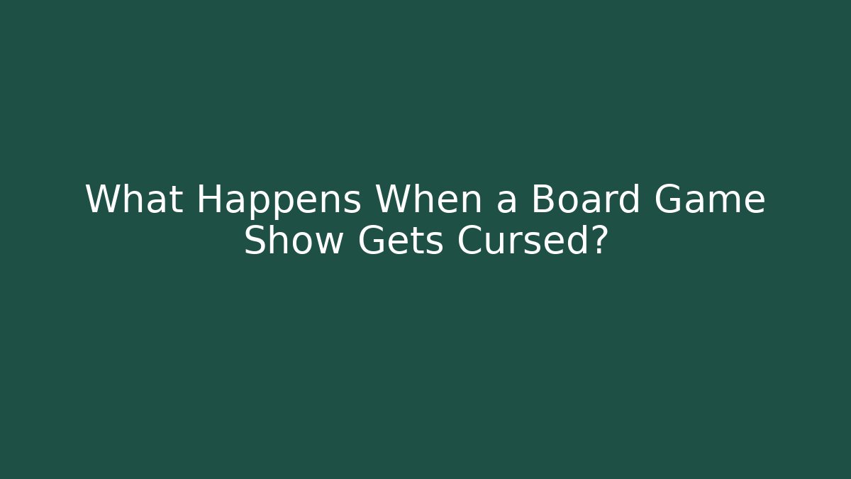 What Happens When a Board Game Show Gets Cursed?