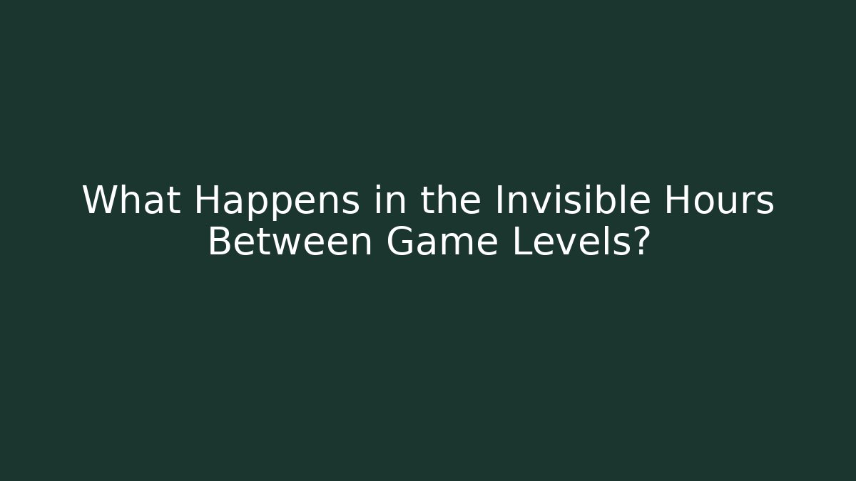 What Happens in the Invisible Hours Between Game Levels?