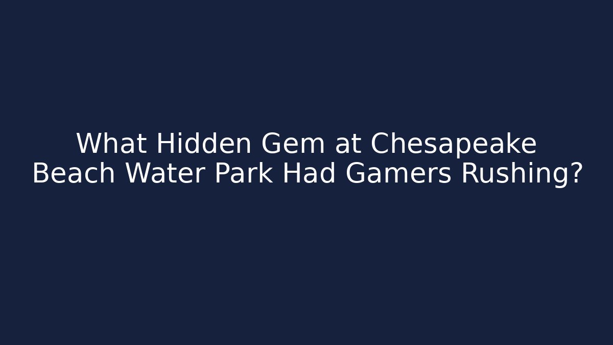 What Hidden Gem at Chesapeake Beach Water Park Had Gamers Rushing?