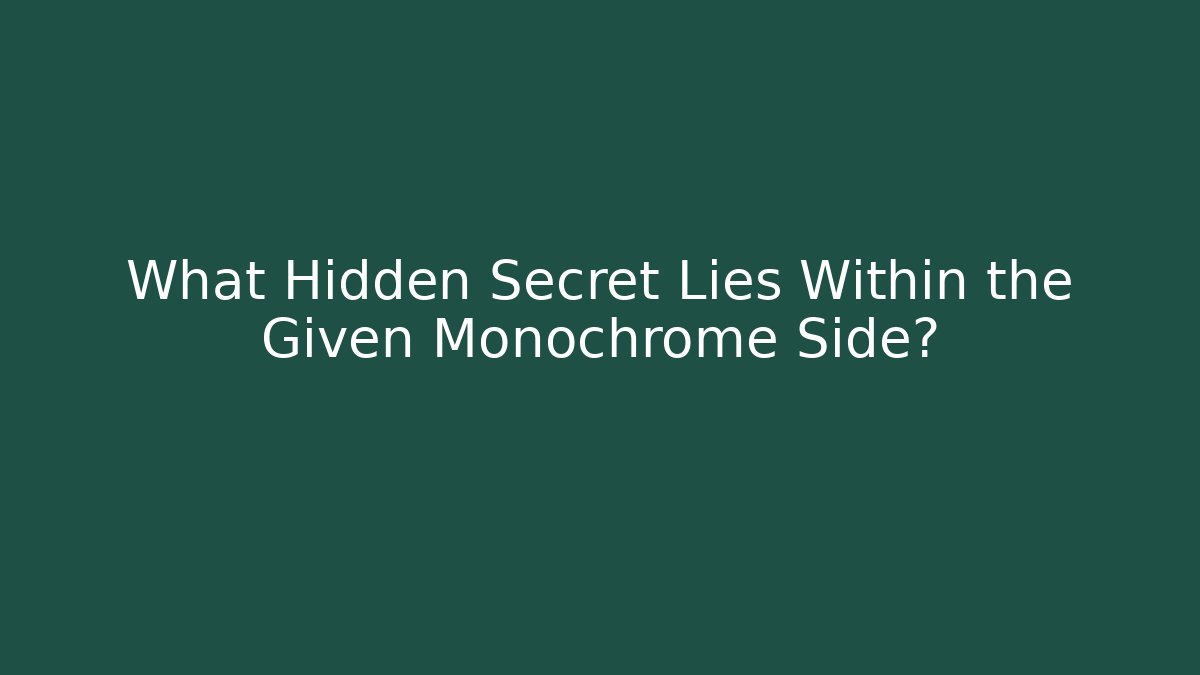 What Hidden Secret Lies Within the Given Monochrome Side?