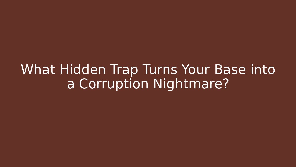 What Hidden Trap Turns Your Base into a Corruption Nightmare? - Vintage E-Juice