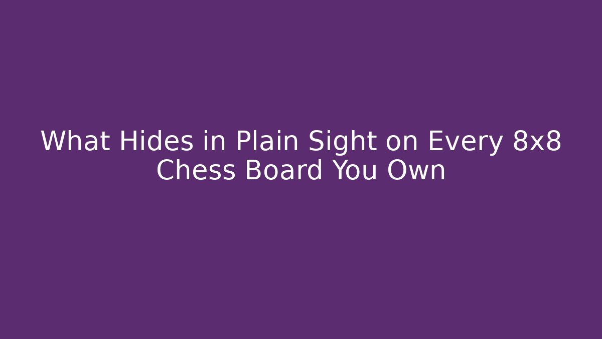 What Hides in Plain Sight on Every 8x8 Chess Board You Own