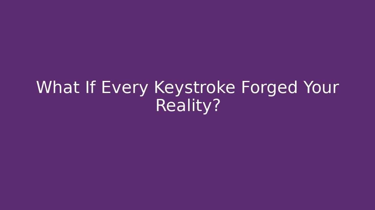 What If Every Keystroke Forged Your Reality? - Vintage E-Juice