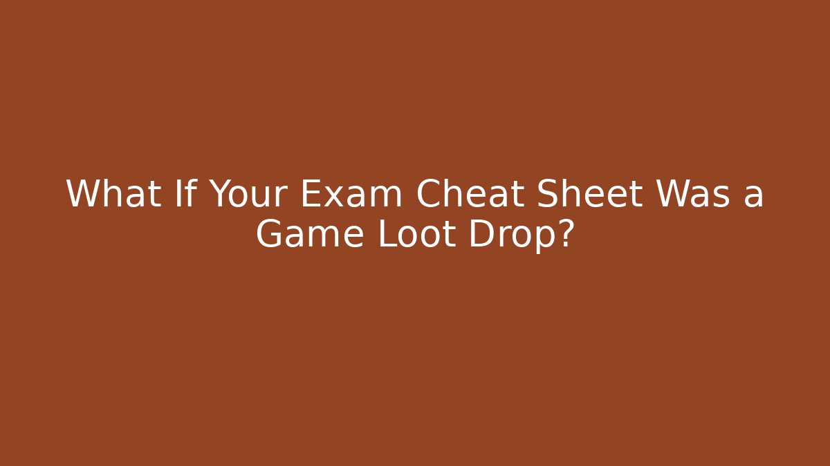 What If Your Exam Cheat Sheet Was a Game Loot Drop?