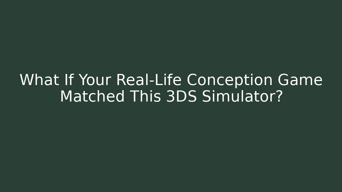 What If Your Real-Life Conception Game Matched This 3DS Simulator?