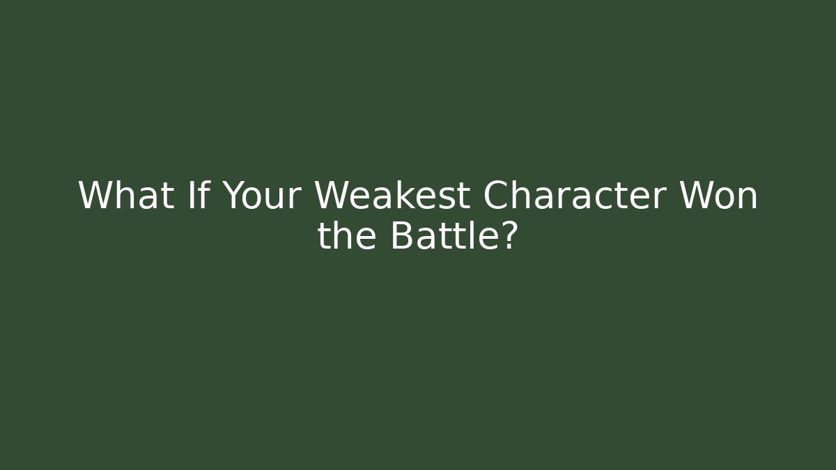 What If Your Weakest Character Won the Battle?