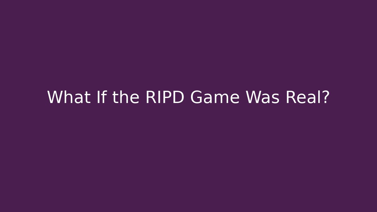 What If the RIPD Game Was Real? - Vintage E-Juice