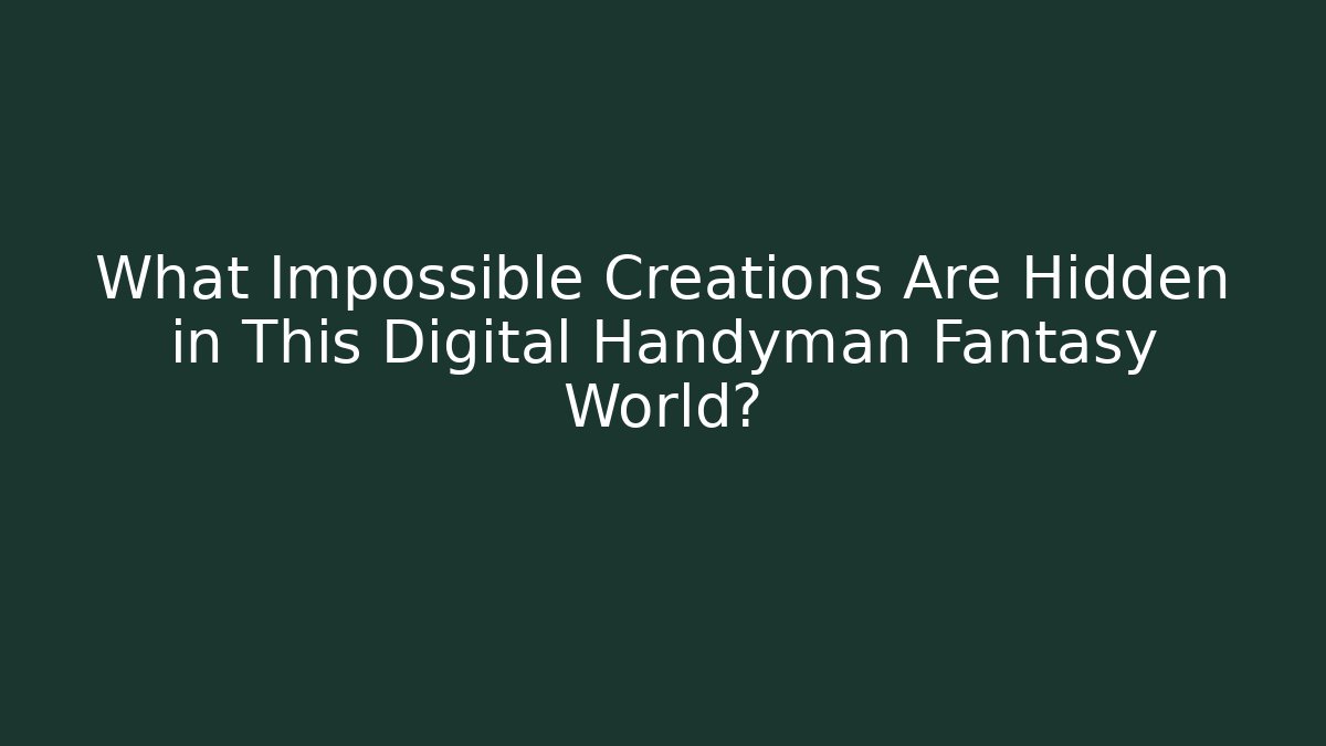 What Impossible Creations Are Hidden in This Digital Handyman Fantasy World?