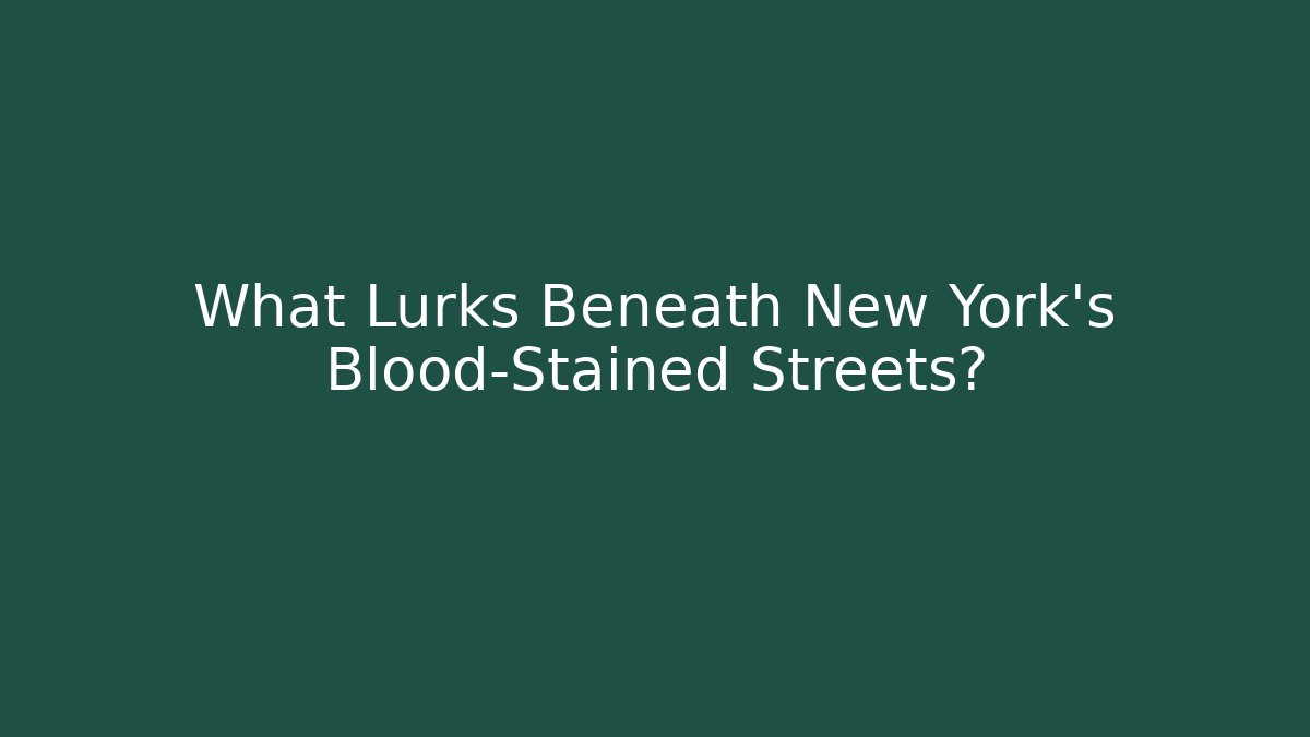 What Lurks Beneath New York's Blood-Stained Streets?