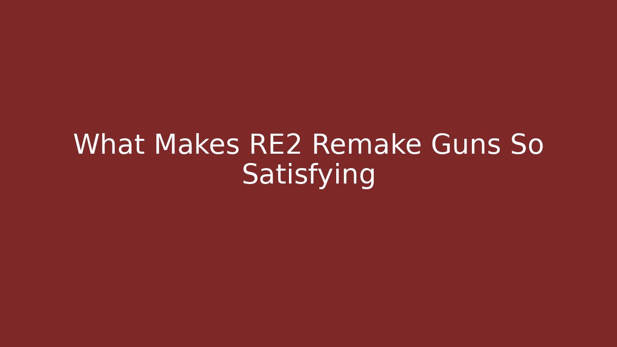 What Makes RE2 Remake Guns So Satisfying - Vintage E-Juice