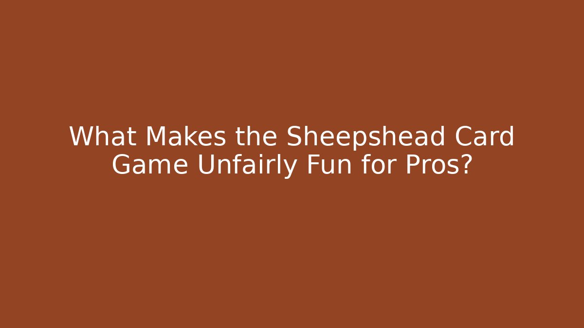 What Makes the Sheepshead Card Game Unfairly Fun for Pros?