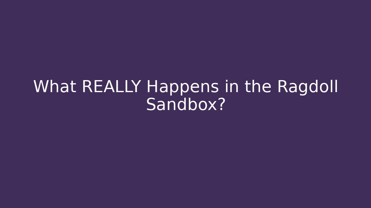What REALLY Happens in the Ragdoll Sandbox?