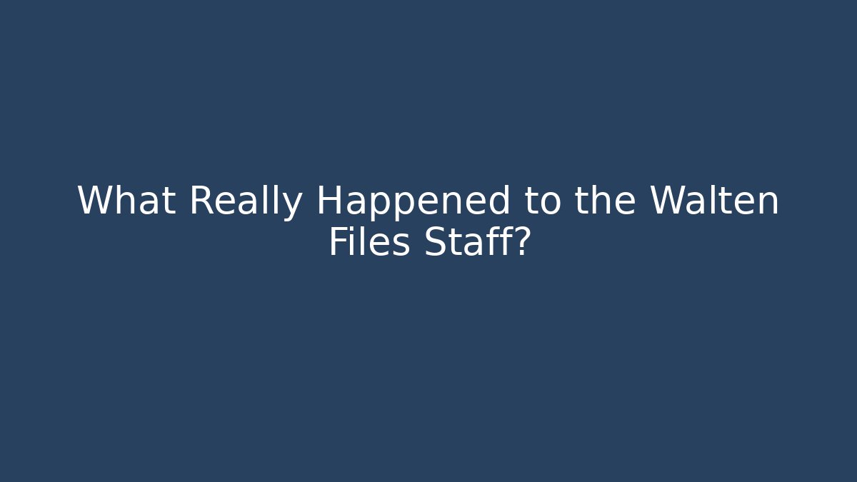 What Really Happened to the Walten Files Staff?