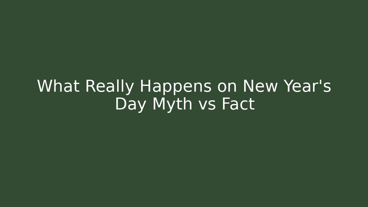 What Really Happens on New Year's Day Myth vs Fact