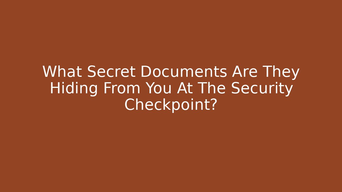 What Secret Documents Are They Hiding From You At The Security Checkpoint?