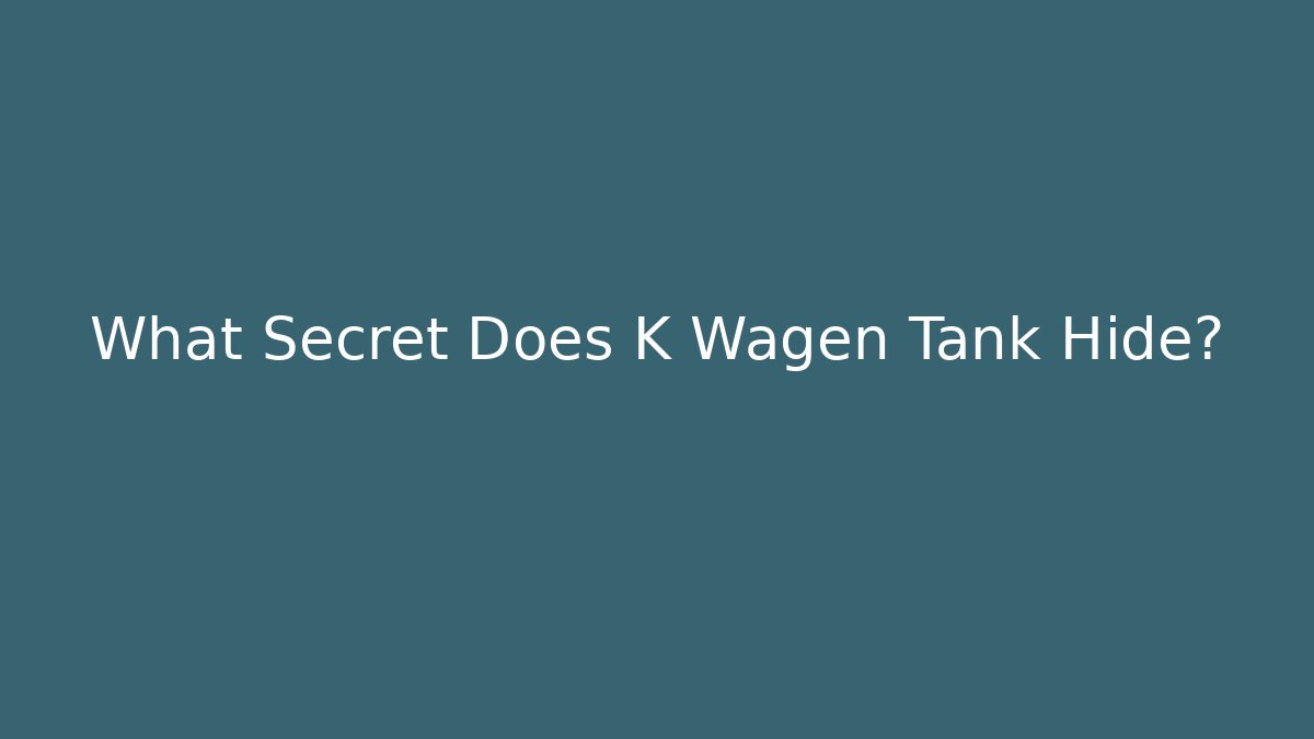 What Secret Does K Wagen Tank Hide? - Vintage E-Juice