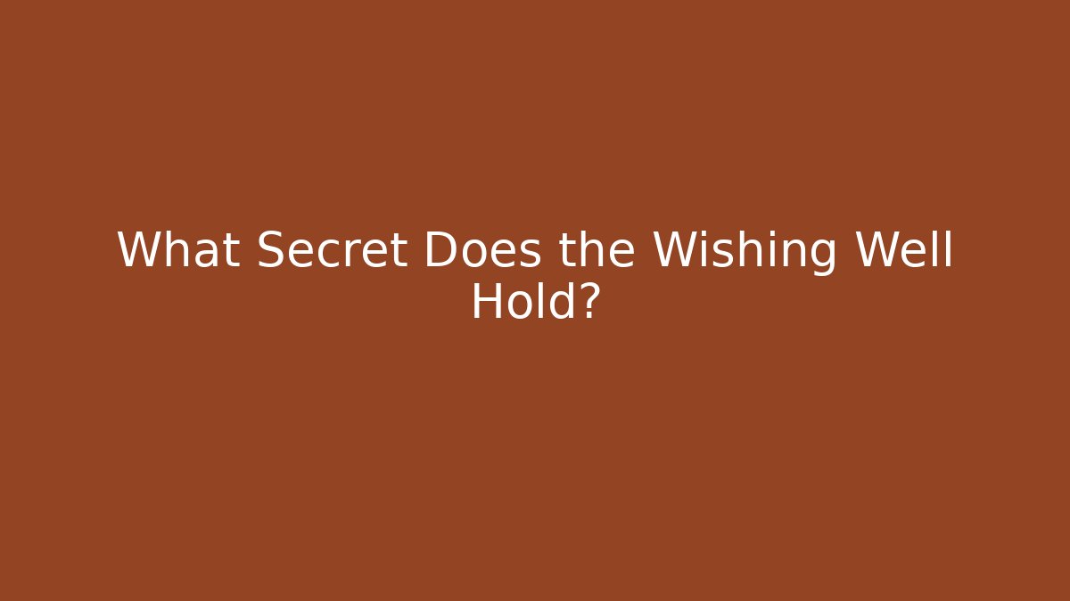 What Secret Does the Wishing Well Hold?