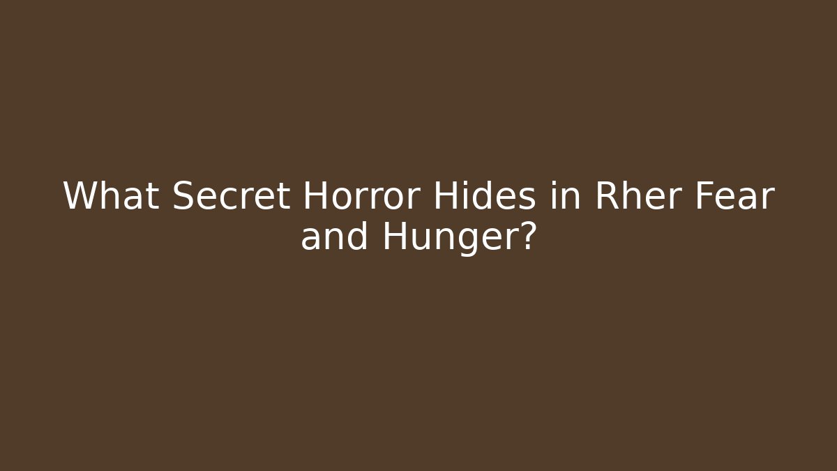 What Secret Horror Hides in Rher Fear and Hunger?