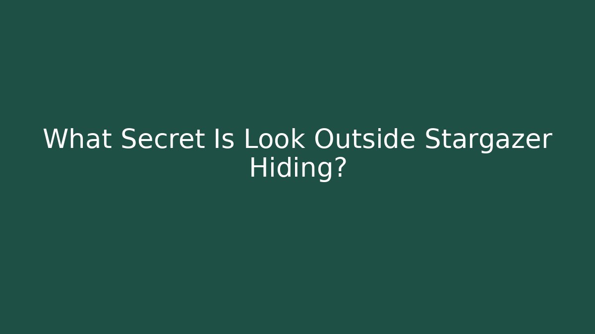 What Secret Is Look Outside Stargazer Hiding? - Vintage E-Juice