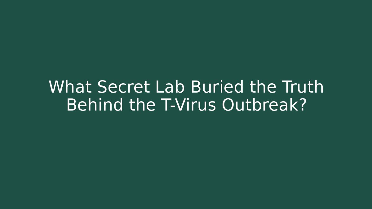What Secret Lab Buried the Truth Behind the T-Virus Outbreak?