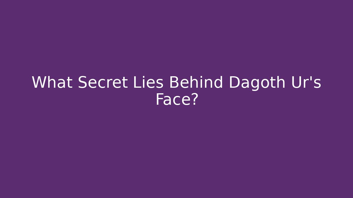 What Secret Lies Behind Dagoth Ur's Face?