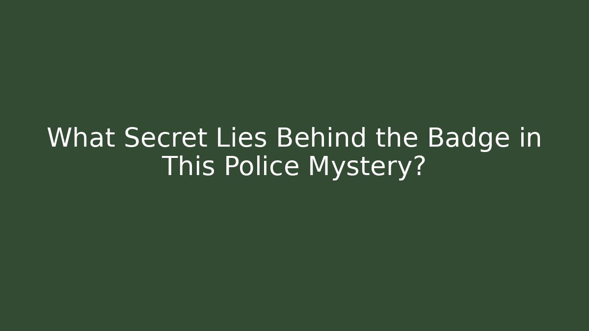What Secret Lies Behind the Badge in This Police Mystery?