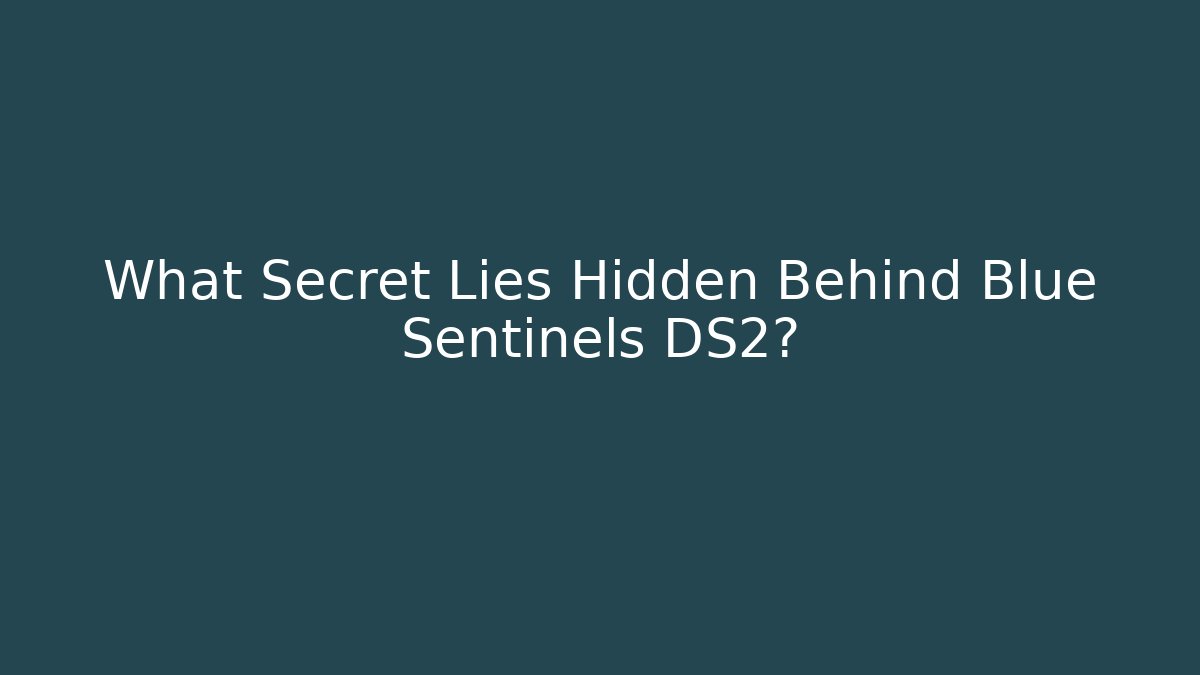 What Secret Lies Hidden Behind Blue Sentinels DS2?