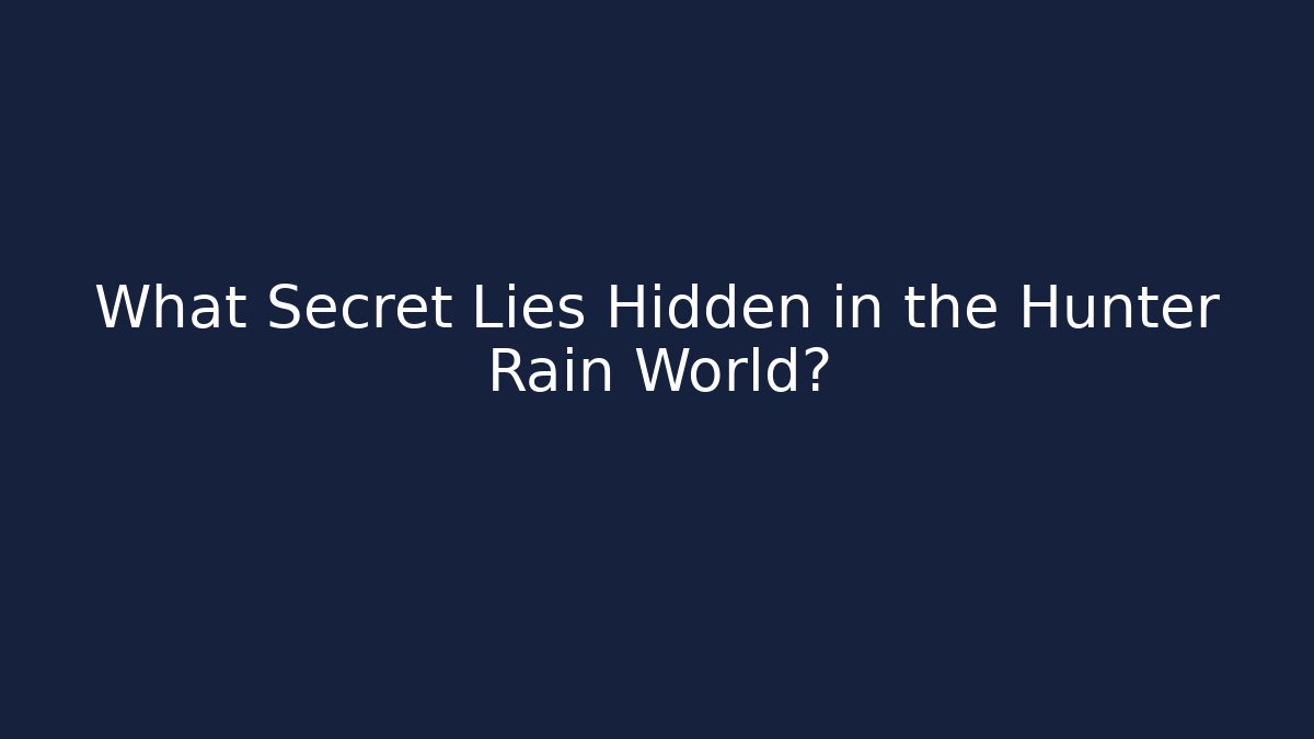What Secret Lies Hidden in the Hunter Rain World?