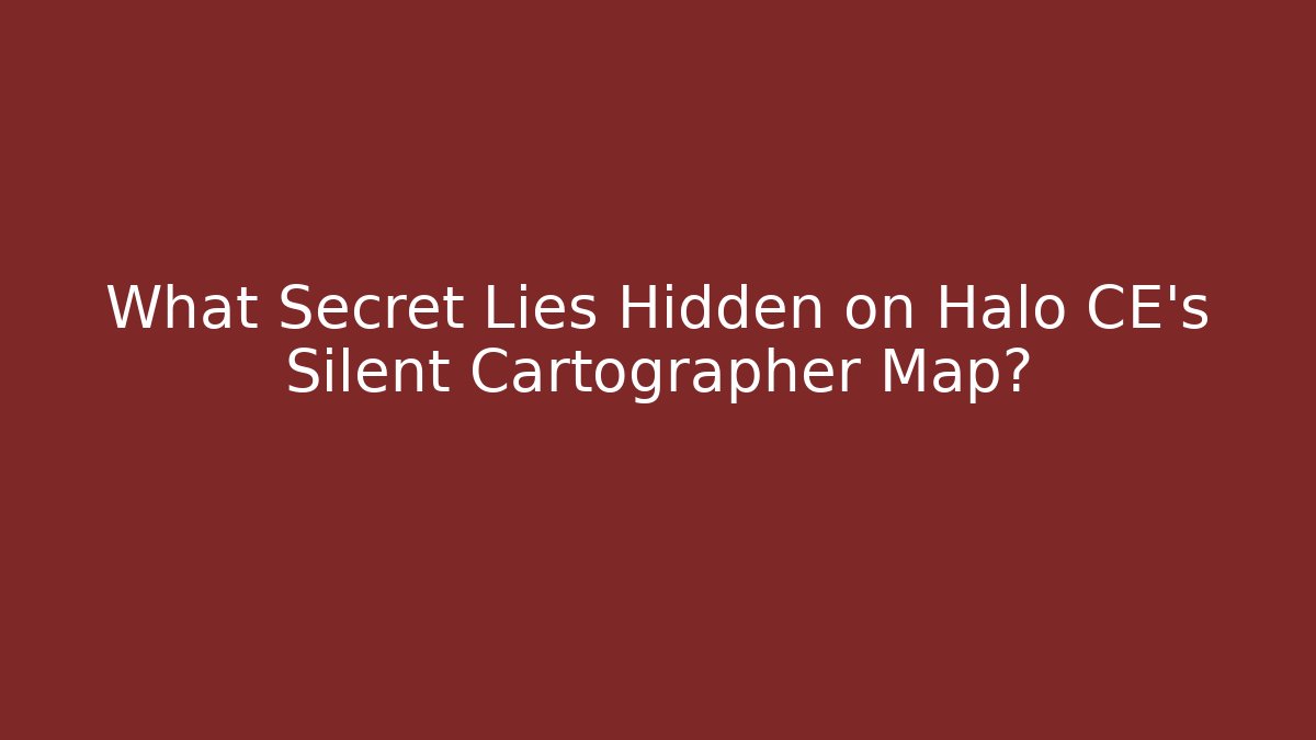 What Secret Lies Hidden on Halo CE's Silent Cartographer Map?