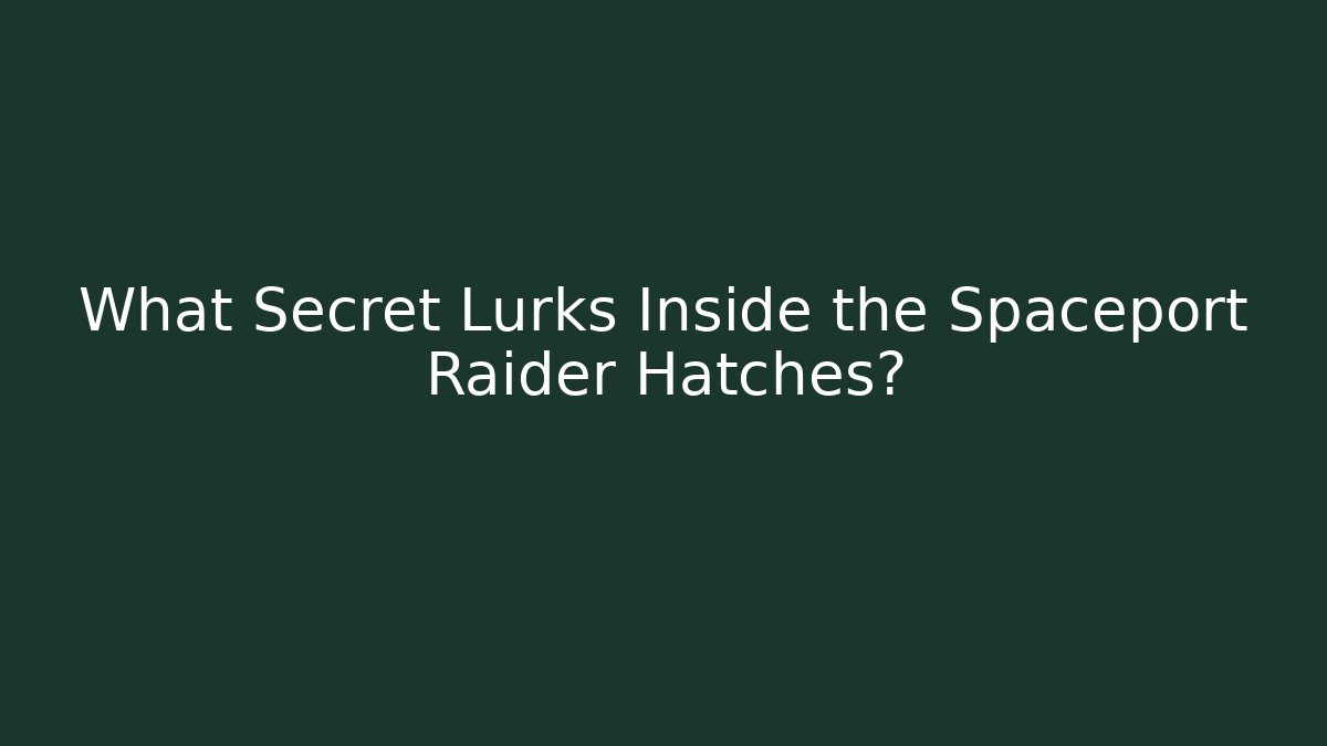 What Secret Lurks Inside the Spaceport Raider Hatches?