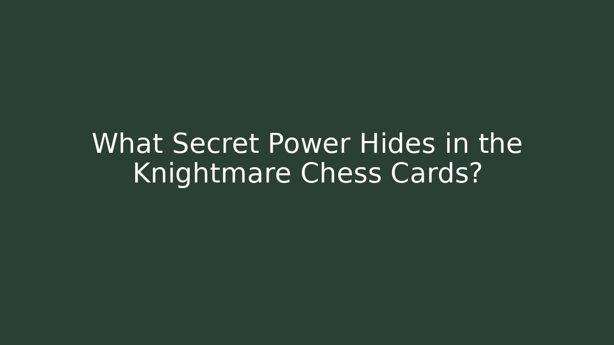 What Secret Power Hides in the Knightmare Chess Cards? - Vintage E-Juice