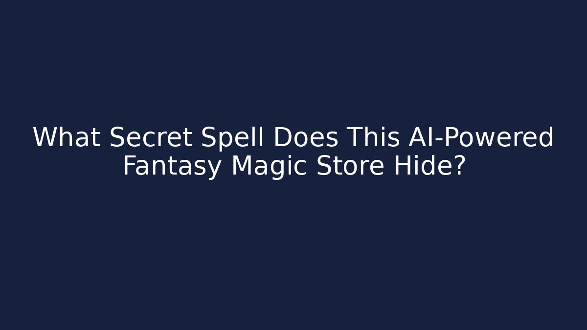 What Secret Spell Does This AI-Powered Fantasy Magic Store Hide? - Vintage E-Juice