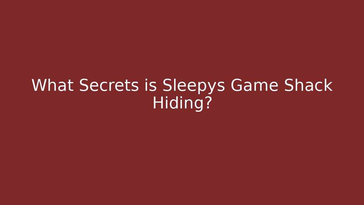 What Secrets is Sleepys Game Shack Hiding? - Vintage E-Juice