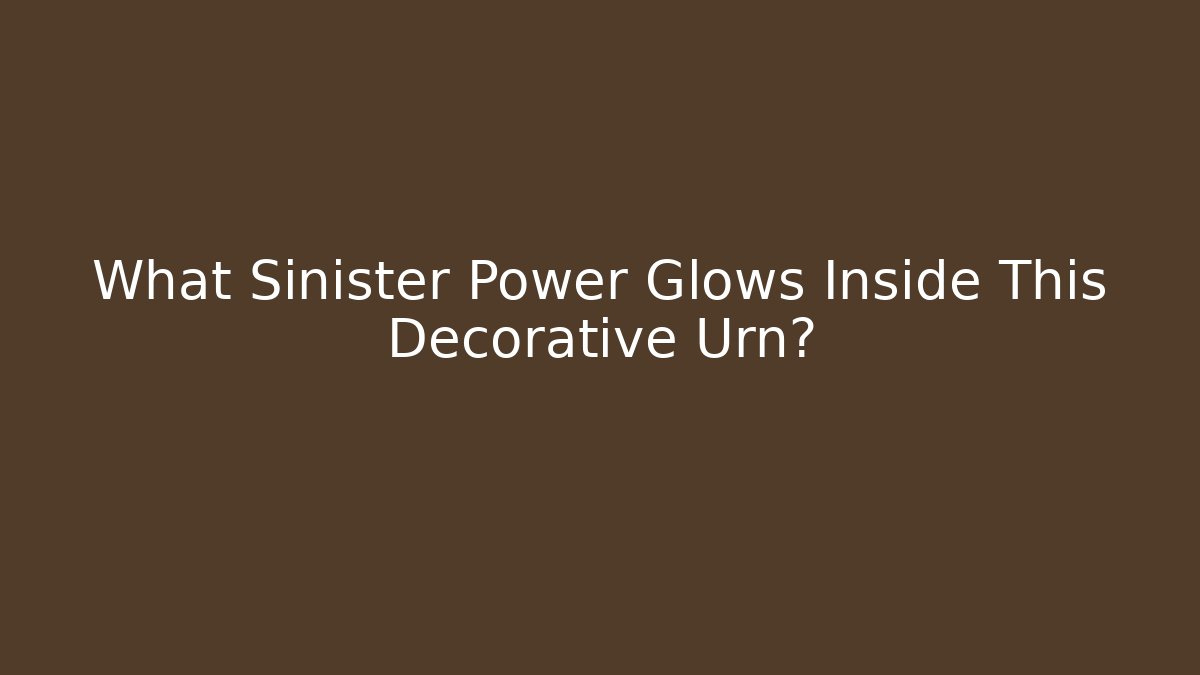 What Sinister Power Glows Inside This Decorative Urn?