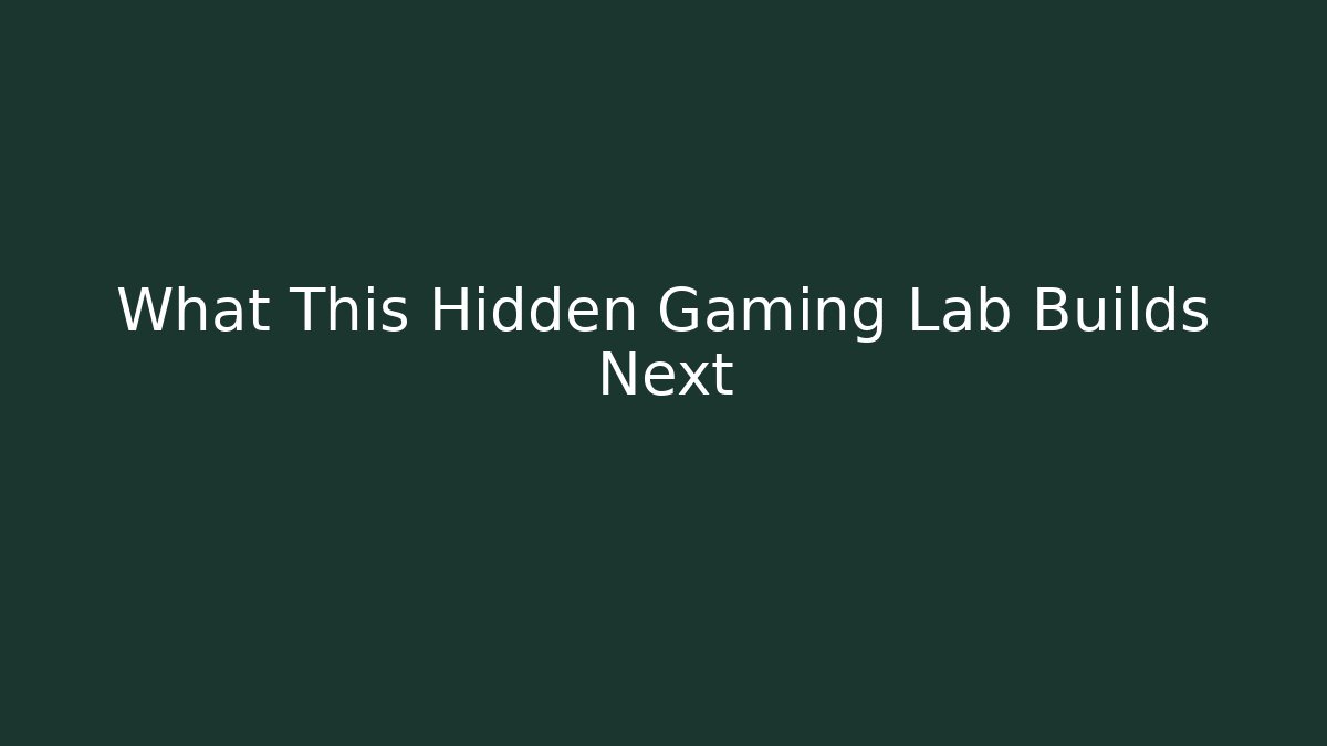 What This Hidden Gaming Lab Builds Next - Vintage E-Juice