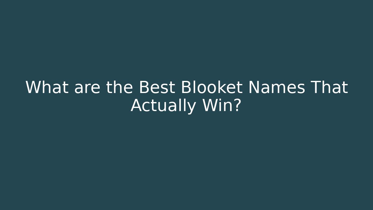 What are the Best Blooket Names That Actually Win?