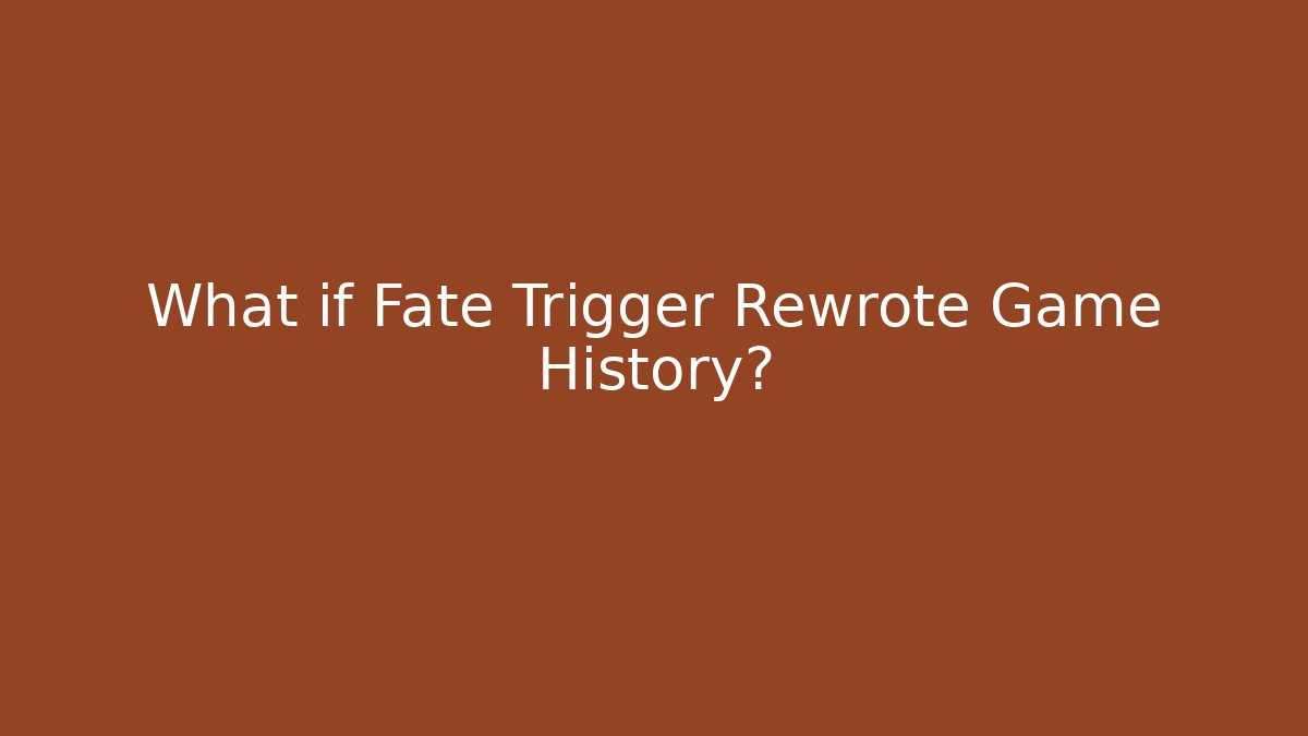 What if Fate Trigger Rewrote Game History?