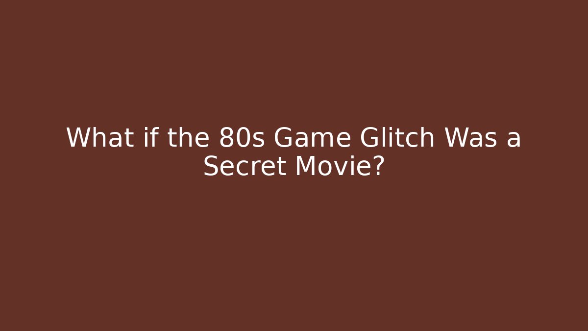What if the 80s Game Glitch Was a Secret Movie?